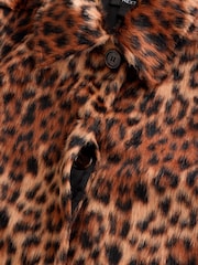 Leopard Print Faux Fur Dolly Coat - Image 8 of 9
