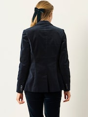 FatFace Teal Blue Maggie Velvet Blazer - Image 3 of 7