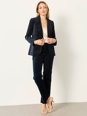 FatFace Teal Blue Maggie Velvet Blazer - Image 5 of 7