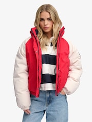 Superdry Red Cotton Padded Shell Jacket - Image 1 of 8