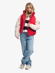 Superdry Red Cotton Padded Shell Jacket - Image 3 of 8