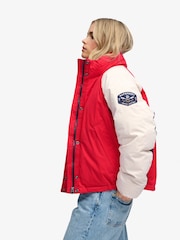 Superdry Red Cotton Padded Shell Jacket - Image 4 of 8