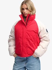 Superdry Red Cotton Padded Shell Jacket - Image 5 of 8