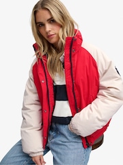 Superdry Red Cotton Padded Shell Jacket - Image 6 of 8