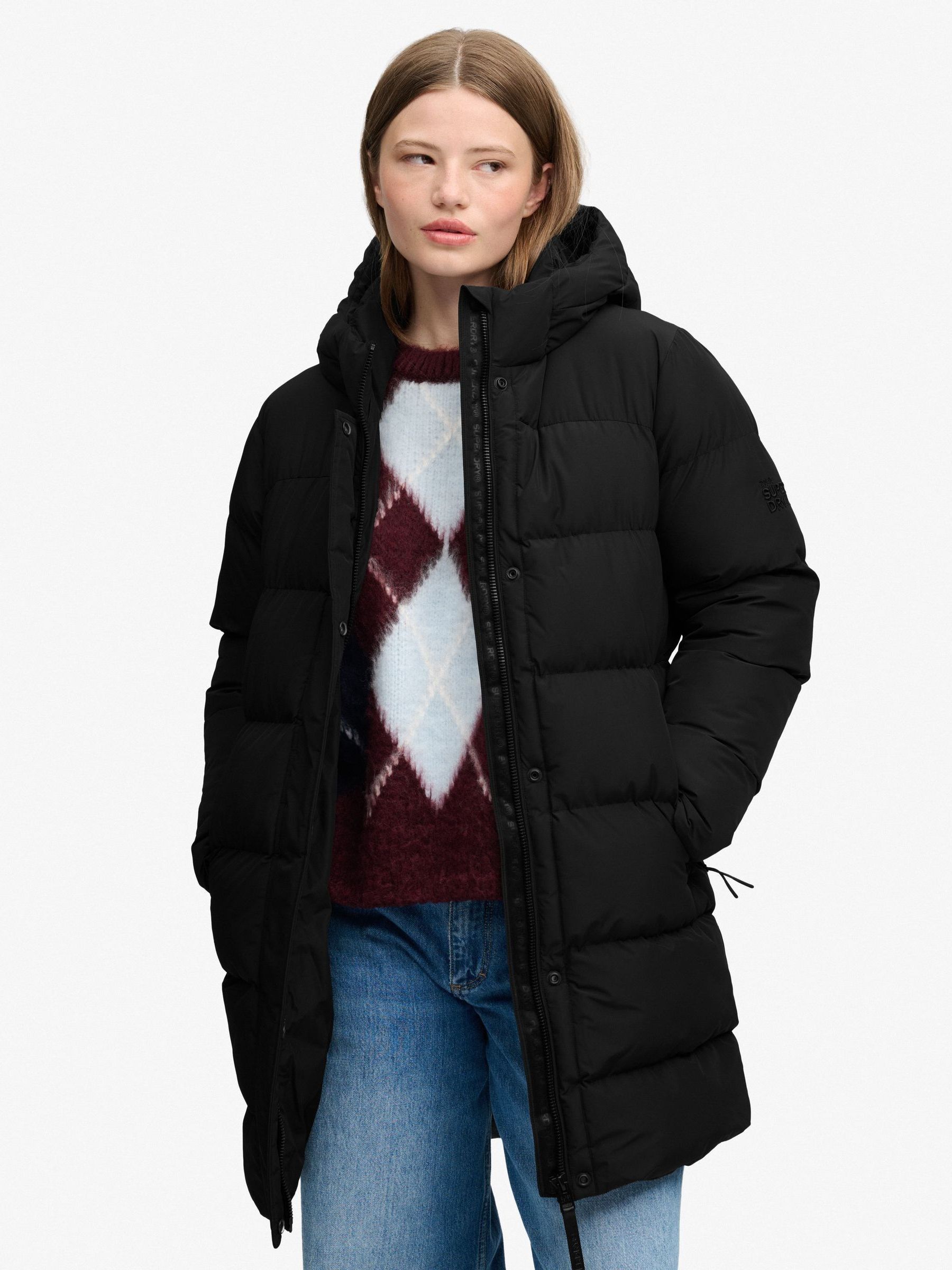 Superdry Women's Noir Long Hooded Puffer Coat For - Image 3