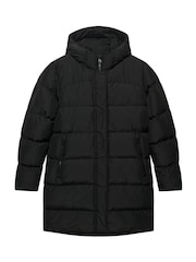 Superdry Black Hooded Sports Puffer Mid Length Jacket - Image 7 of 8