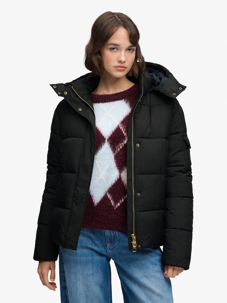 Superdry Black Premium Ripstop Puffer Jacket - Image 1 of 7