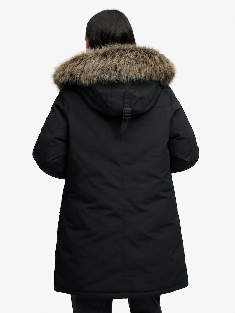 Superdry Black Hooded Everest Parka Jacket - Image 2 of 7