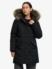 Superdry Black Hooded Everest Parka Jacket - Image 3 of 7