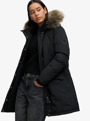 Superdry Black Hooded Everest Parka Jacket - Image 4 of 7