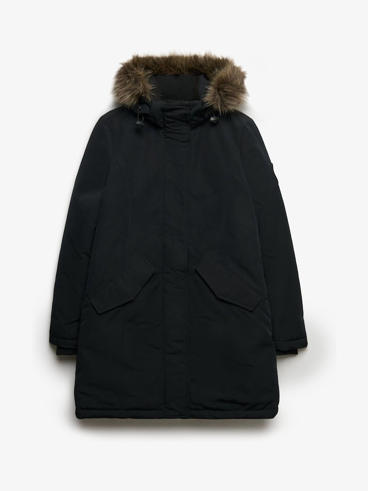 Superdry Black Hooded Everest Parka Jacket - Image 7 of 7