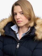 Superdry Blue Hood Faux Fur Fuji Padded Jacket - Image 6 of 8