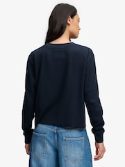 Mornarica Plavo - Superdry Athletic Essentials Grafički vrh dugih rukava - Slika 2 od 7