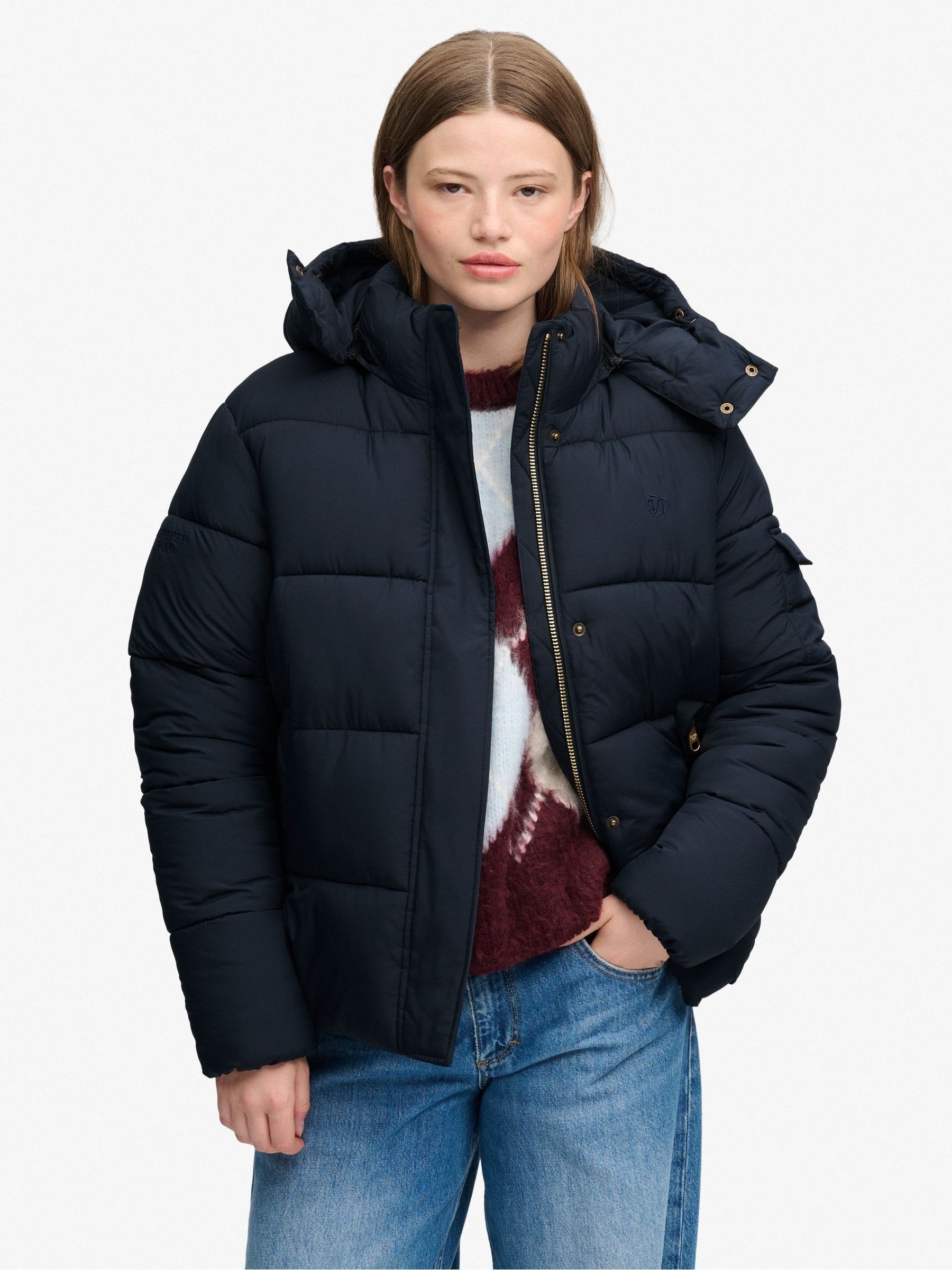 Superdry Women's Bleu Down Jacket Premium Ripstop - Image 2