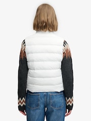 Superdry White Entry Padded Snap Gilet - Image 3 of 8