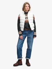 Superdry White Entry Padded Snap Gilet - Image 4 of 8