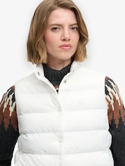 Superdry White Entry Padded Snap Gilet - Image 6 of 8