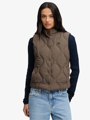 Superdry Green Onion Quilt Crinkle Snap Gilet - Image 1 of 6