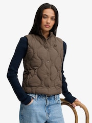Superdry Green Onion Quilt Crinkle Snap Gilet - Image 4 of 6