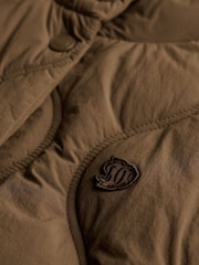 Superdry Green Onion Quilt Crinkle Snap Gilet - Image 6 of 6