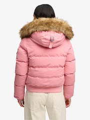 Superdry Pink Everest Hooded Bomber Jacket - Image 2 of 7