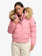 Superdry Pink Everest Hooded Bomber Jacket - Image 5 of 7