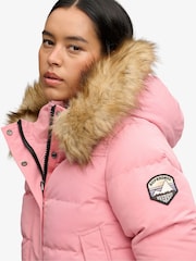 Superdry Pink Everest Hooded Bomber Jacket - Image 6 of 7
