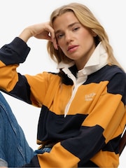 Superdry Navy Blue & Yellow Stripe Heritage Stripe Rugby Top - Image 5 of 5