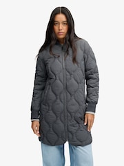 Superdry Black Long Onion Quilt Liner Jacket - Image 1 of 6