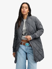 Superdry Black Long Onion Quilt Liner Jacket - Image 3 of 6