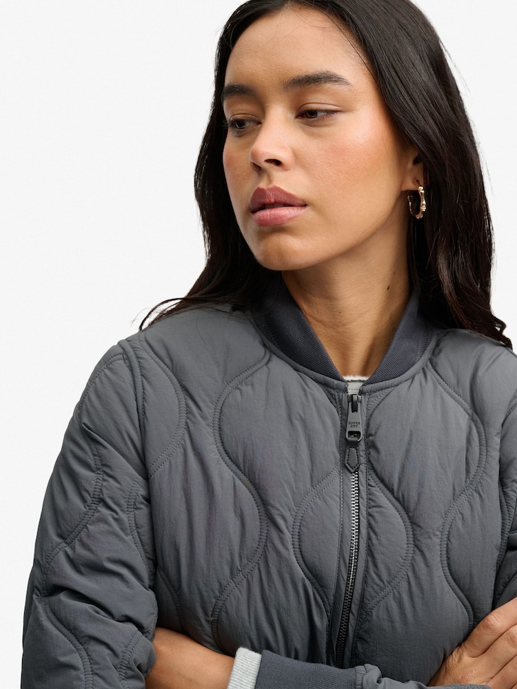 Superdry Black Long Onion Quilt Liner Jacket - Image 6 of 6