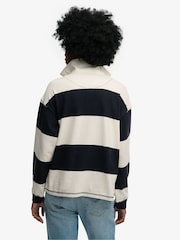 Superdry Navy Blue & White Stripe Heritage Stripe Rugby Top - Image 2 of 3