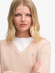 Rosa - Suéter Cuello de pico lavado Superdry - Imagen 3 de 7