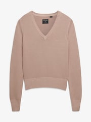 Rosa - Suéter Cuello de pico lavado Superdry - Imagen 6 de 7