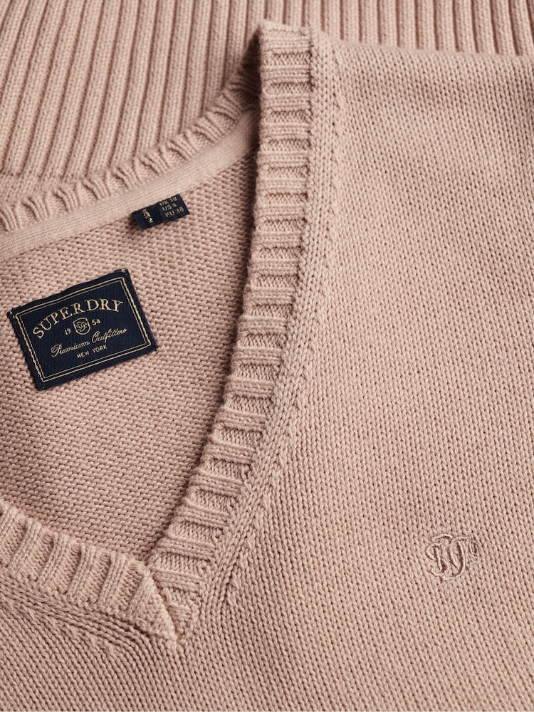 Rosa - Suéter Cuello de pico lavado Superdry - Imagen 7 de 7