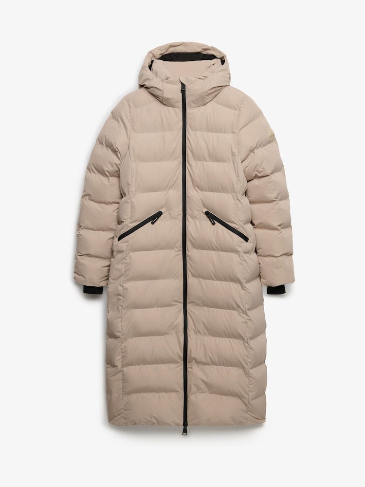 Ruskea - Superdry City Longline -mikrokuitutakki - Kuva 8 / 8