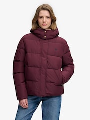 Superdry Purple Premium Hood Puffer Jacket - Image 1 of 7