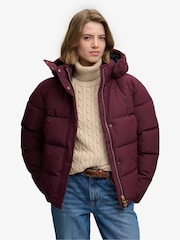 Superdry Purple Premium Hood Puffer Jacket - Image 3 of 7