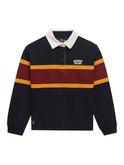 Superdry Navy & Red Stripe Heritage Stripe Rugby Top - Image 5 of 6