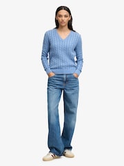 Superdry Washed V Neck Cable Jumper - Imagen 3 de 5