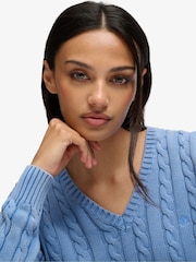Superdry Washed V Neck Cable Jumper - Imagen 4 de 5