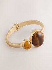 Gold Tone Open Stone Cuff Bracelet - Image 1 of 3