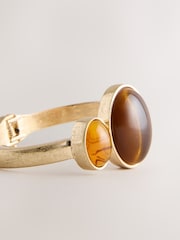 Gold Tone Open Stone Cuff Bracelet - Image 3 of 3