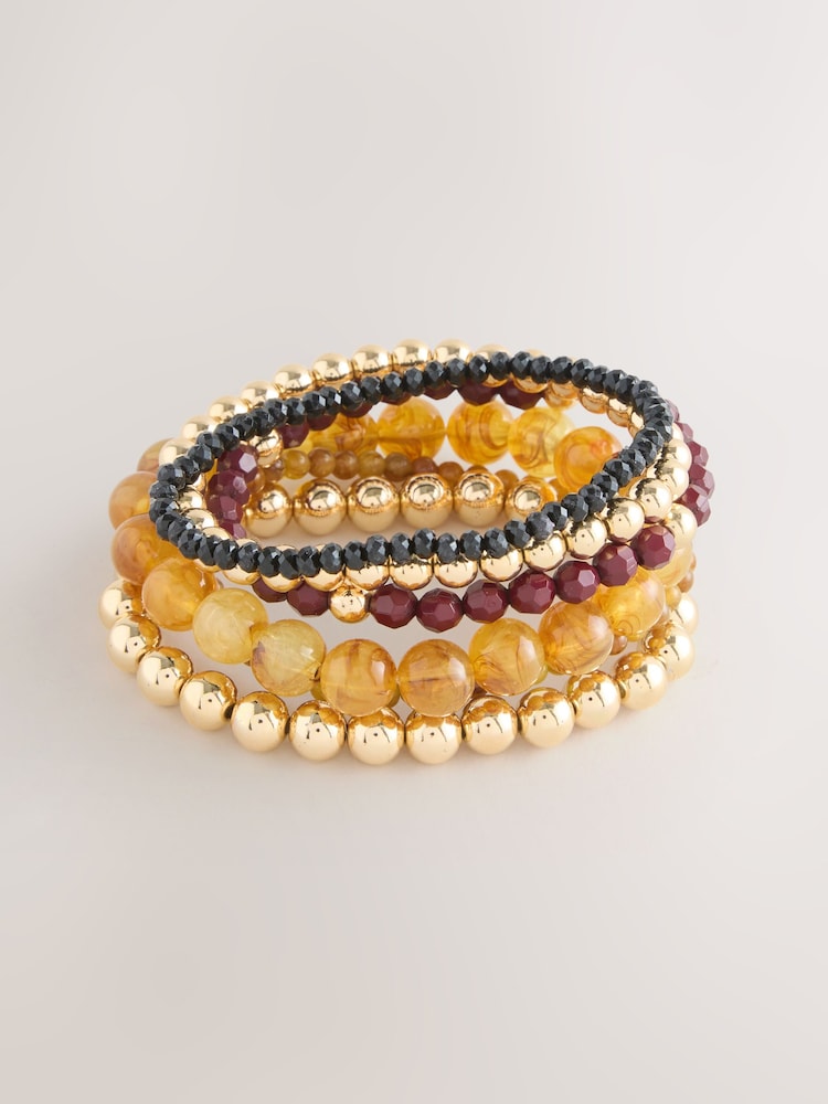 Burgundy Red Beaded Stretch Bracelet - Image 1 of 3