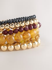Burgundy Red Beaded Stretch Bracelet - Image 2 of 3
