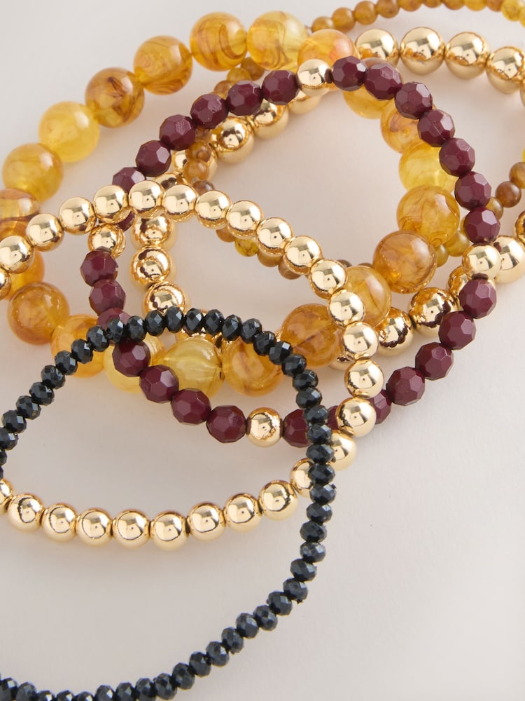 Burgundy Red Beaded Stretch Bracelet - Image 3 of 3