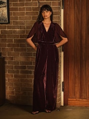 FatFace Wine Opal Velvet Jumpsuit - Image 1 of 6