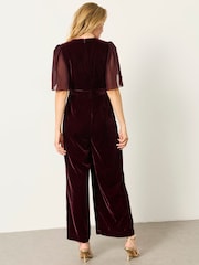 FatFace Wine Opal Velvet Jumpsuit - Image 3 of 6