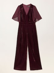 FatFace Wine Opal Velvet Jumpsuit - Image 6 of 6