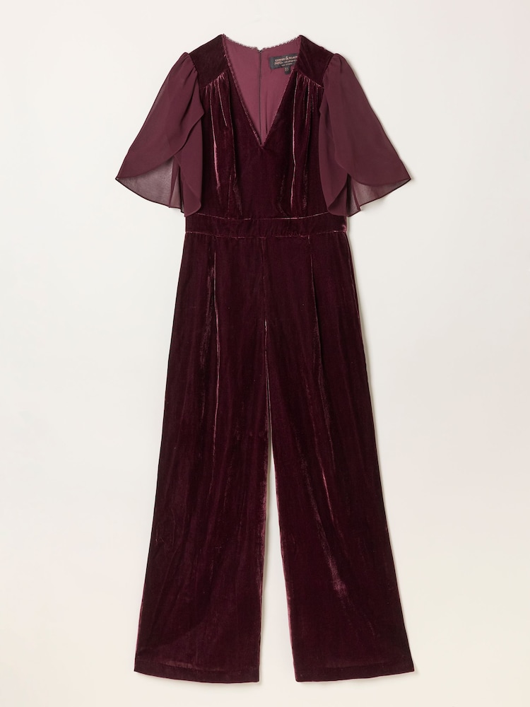 FatFace Wine Opal Velvet Jumpsuit - Image 6 of 6 FatFace Wine Opal Velvet Jumpsuit - Image 6 of 6